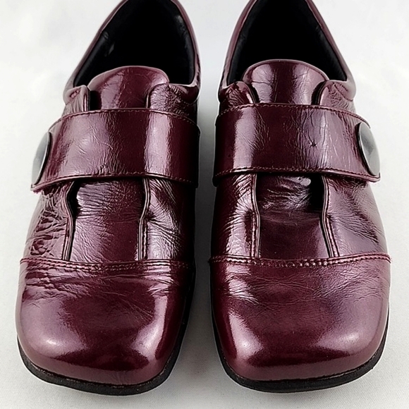 Joseph Seibel Burgundy Patent Leather Strap Slip On  Walking Work Shoes Size 39 - Picture 7 of 16